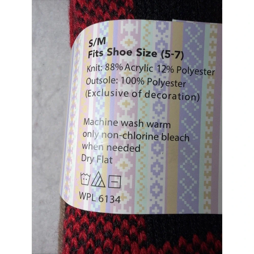 Muk Luks Slipper Socks Womens Small/Medium S/M (5-7) Red Christmas Holiday NEW